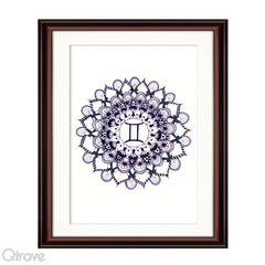 Zodiac Mandala - Gemini Wall Frame at Qtrove