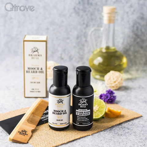 Paraben Free Dry Skin Beard Oil,  Beard Wash & Comb (Combo Pack)