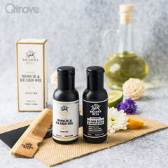 Paraben-Free Oily Skin Beard Oil, Beard Wash & Wooden Comb (Combo Pack) at Qtrove