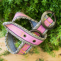 Eco-Friendly Jute Dog Collar - Pink at Qtrove