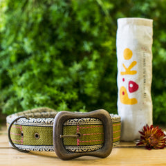 Eco-Friendly Jute Dog Collar Green - XL at Qtrove