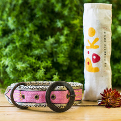 Eco-Friendly Jute Dog Collar - Pink at Qtrove