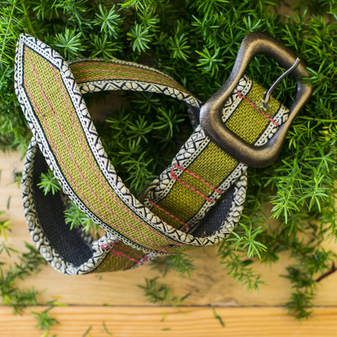 Eco-Friendly Jute Dog Collar Green - XL