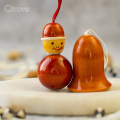 Handcrafted Wooden Santa And Christmas Bell at Qtrove