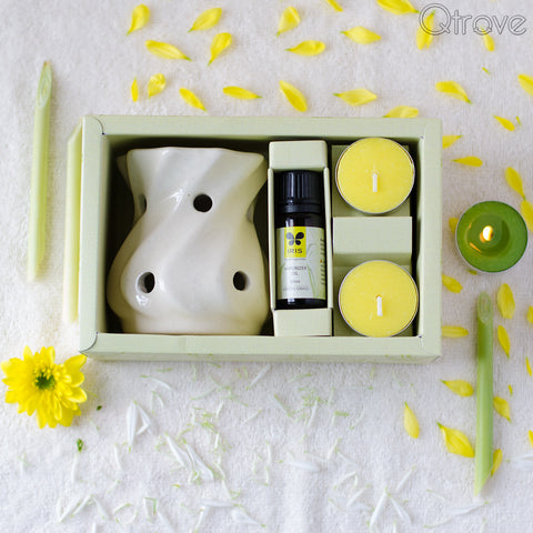 Lemon Grass Fragrance Vaporizer (10 ml Oil + 2 Tea Lights)