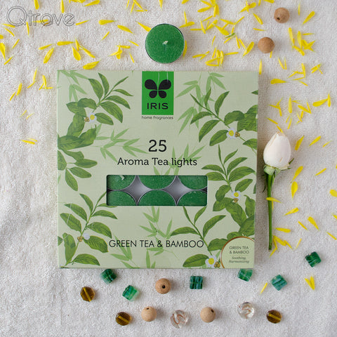 Green Tea & Bamboo Aroma Tea Lights Candle (Set of 25)