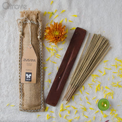 Sandal Incense Sticks with Wooden Ash Catcher at Qtrove