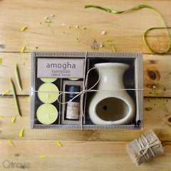 Lemon Grass Fragrance Vaporizer ( 10 ml oil + 4 Tea Lights) at Qtrove