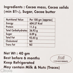 Artisanal 81% Chocolate Bar at Qtrove