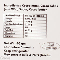 Artisanal 99% Chocolate Bar at Qtrove