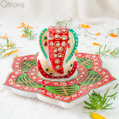 Handmade Marble Ganesh On A Leaf at Qtrove