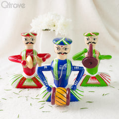 Handmade Wooden Musicians (Set of 3 ) at Qtrove