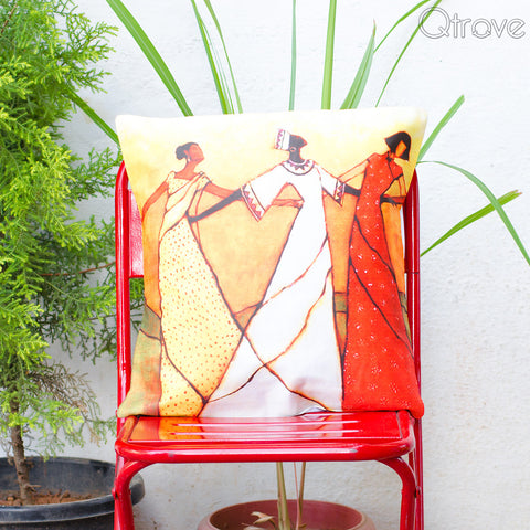 Dancing Woman Cushion Cover | Buy cushion covers online at Qtrove