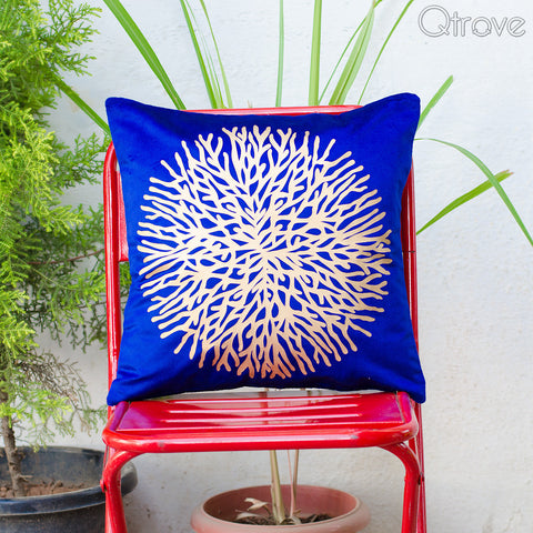 Blue Silk Cushion Cover | Buy cushion covers online at Qtrove