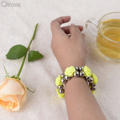 Handcrafted Two Line Rose Bracelet at Qtrove