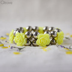 Handcrafted Two Line Rose Bracelet at Qtrove