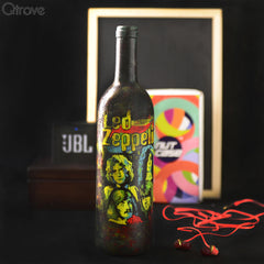 Hand Painted Led Zeppeli Glass Bottle at Qtrove