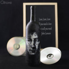 Hand Painted Lennon Glass Bottle at Qtrove