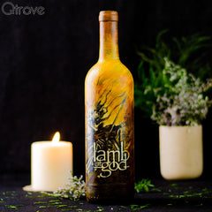 Hand Painted Lamb of God Bottle at Qtrove