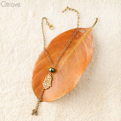 Handcrafted Peacock Hamsa Hand Harness at Qtrove
