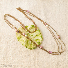 Handcrafted Pink Crystal Layered Necklace at Qtrove