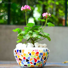 Terra Cotta Mosaic Bhoguni Pot at Qtrove