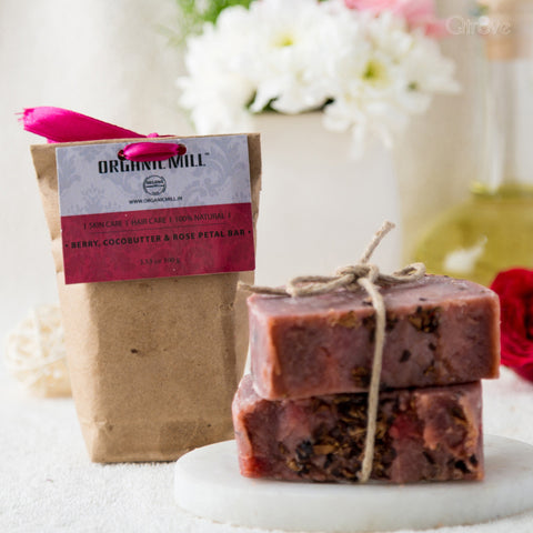 Cold Processed Berry Coco Butter And Rose Petals Soap