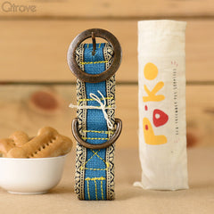 Eco-Friendly Jute Dog Collar - Blue at Qtrove