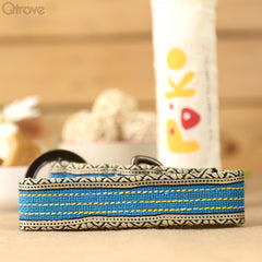 Eco-Friendly Jute Dog Collar - Blue at Qtrove