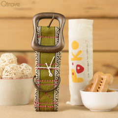 Eco-Friendly Jute Dog Collar Green - XL at Qtrove