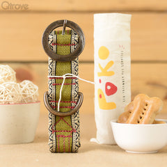 Eco-Friendly Jute Dog Round Collar - Green at Qtrove