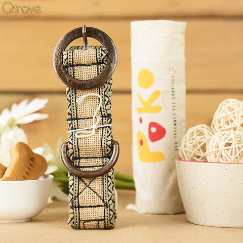 Eco-Friendly Jute Checks Dog Collar