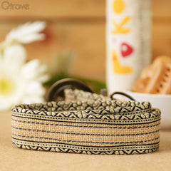 Eco-Friendly Jute Dog Collar - Natural Stripes at Qtrove