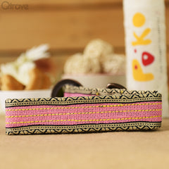 Eco-Friendly Jute Dog Collar - Pink at Qtrove