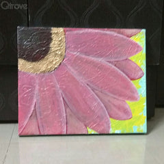 Hand Painted Abstract Pink Sunflower at Qtrove