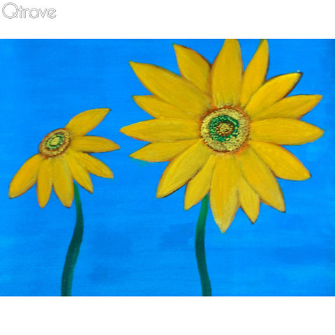Hand Painted Abstract Sunflower
