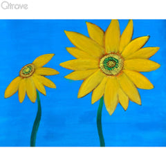 Hand Painted Abstract Sunflower at Qtrove