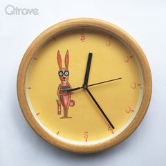 Bookworm Rabbit wall clock at Qtrove