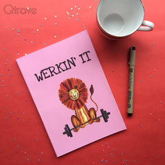 Workout Lion: Werkin It Notebook at Qtrove