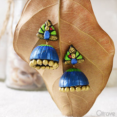 Eco-Friendly Peacock Terracotta Jhumka at Qtrove
