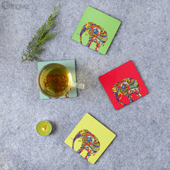 Digital Elephant Print Coasters at Qtrove