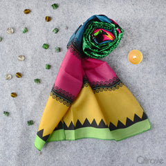 Hand Drawn Elephant Print Stole at Qtrove