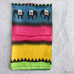 Hand Drawn Elephant Print Stole at Qtrove
