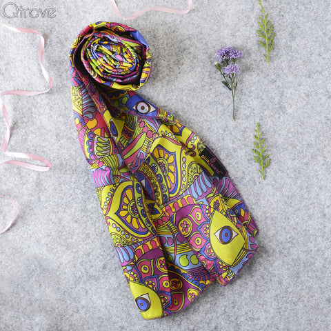 Hand Drawn Paisley Print Stole