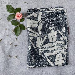 Hand Drawn Sadhu Print Stole at Qtrove