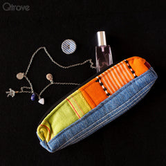 Denim Pouch (Orange,Yellow & Blue Combo) at Qtrove