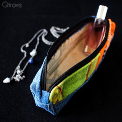 Denim Pouch (Orange,Yellow & Blue Combo) at Qtrove