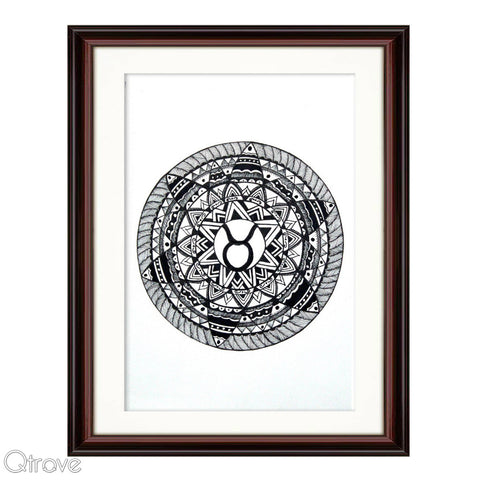 Zodiac Mandala - Taurus Wall Frame