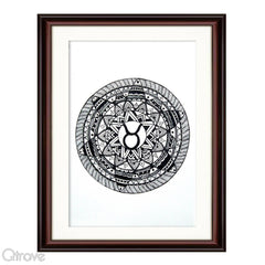 Zodiac Mandala - Taurus Wall Frame at Qtrove