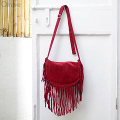 Fringed Saddle Bag (Red) at Qtrove